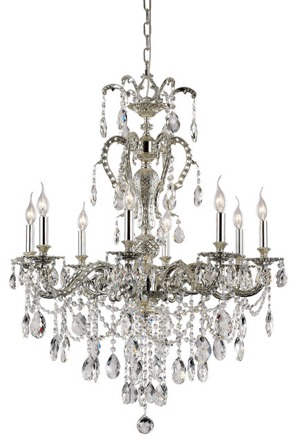 Silver Fountain 8-Light Chandeliers, Antique Nickel - Traditional ...
