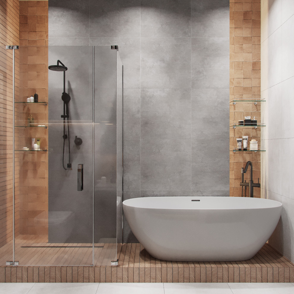 Бетон, дерево и камень