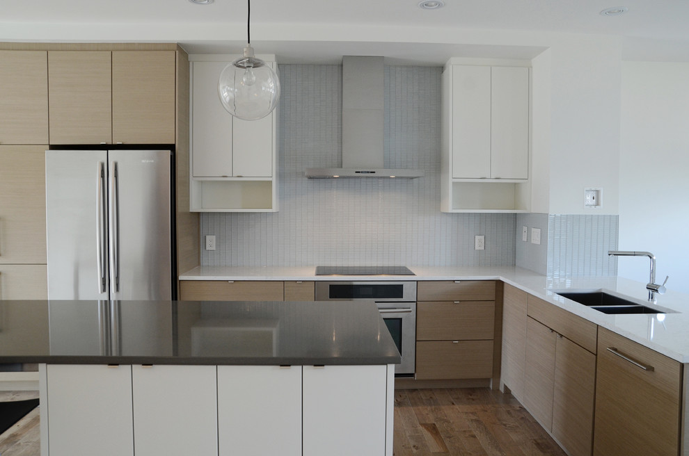 This is an example of a modern kitchen in Calgary.
