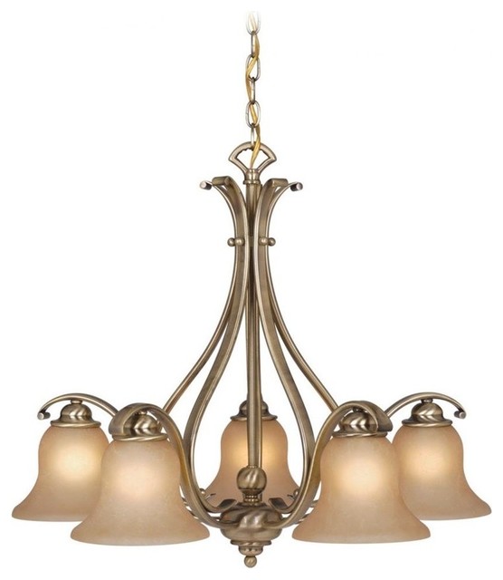 Vaxcel Monrovia 5 Light Chandelier Antique Brass