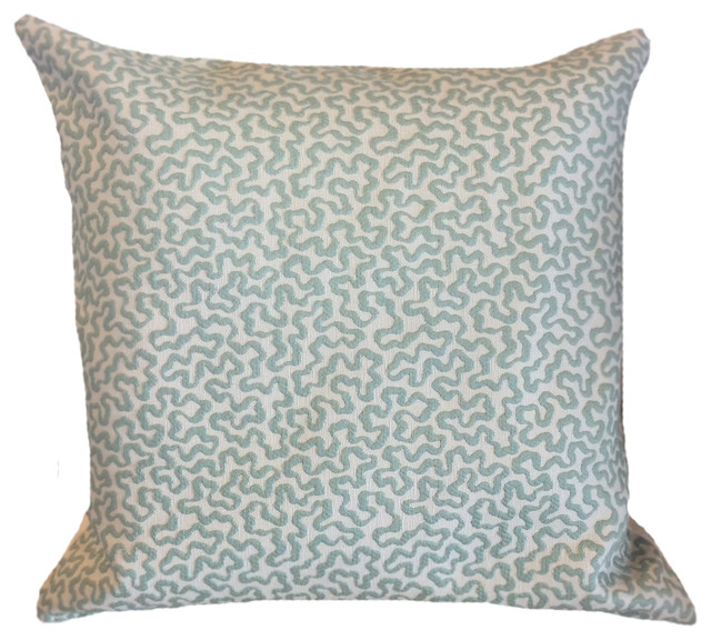 Turquoise Squiggly Lines Robert Allen Decorative 18 Sq Throw