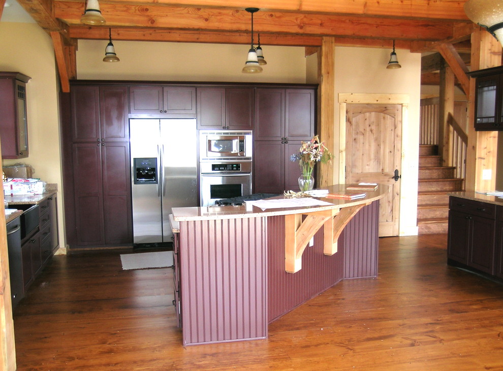 Inspiration for a rustic kitchen remodel in Boston