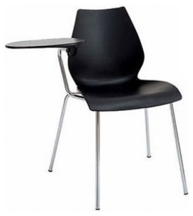 Kartell Maui Chair With Tablet Arm Set Of Two Modern Office Kartell Maui Chair With Tablet Arm Matte Anthracite Set Of 2 Modern Office