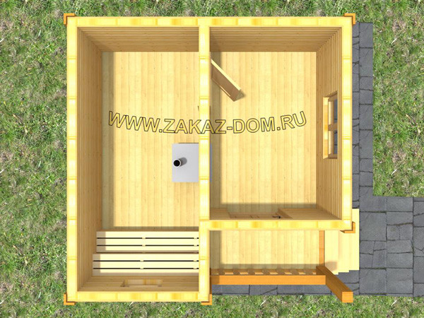 Баня из профилированного бруса (4х4 м) - Проект № Б-5