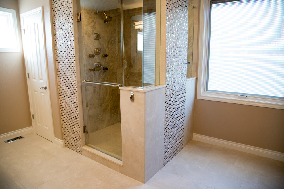 Glass Shower Panel Ideas - Transitional - Bathroom - Denver - by Jan ...
