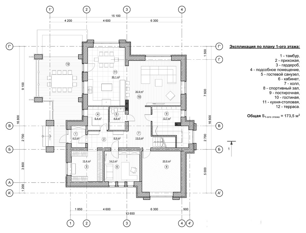 Индивидуальный дом 350 м2 с гаражом и баней в поселке Московский