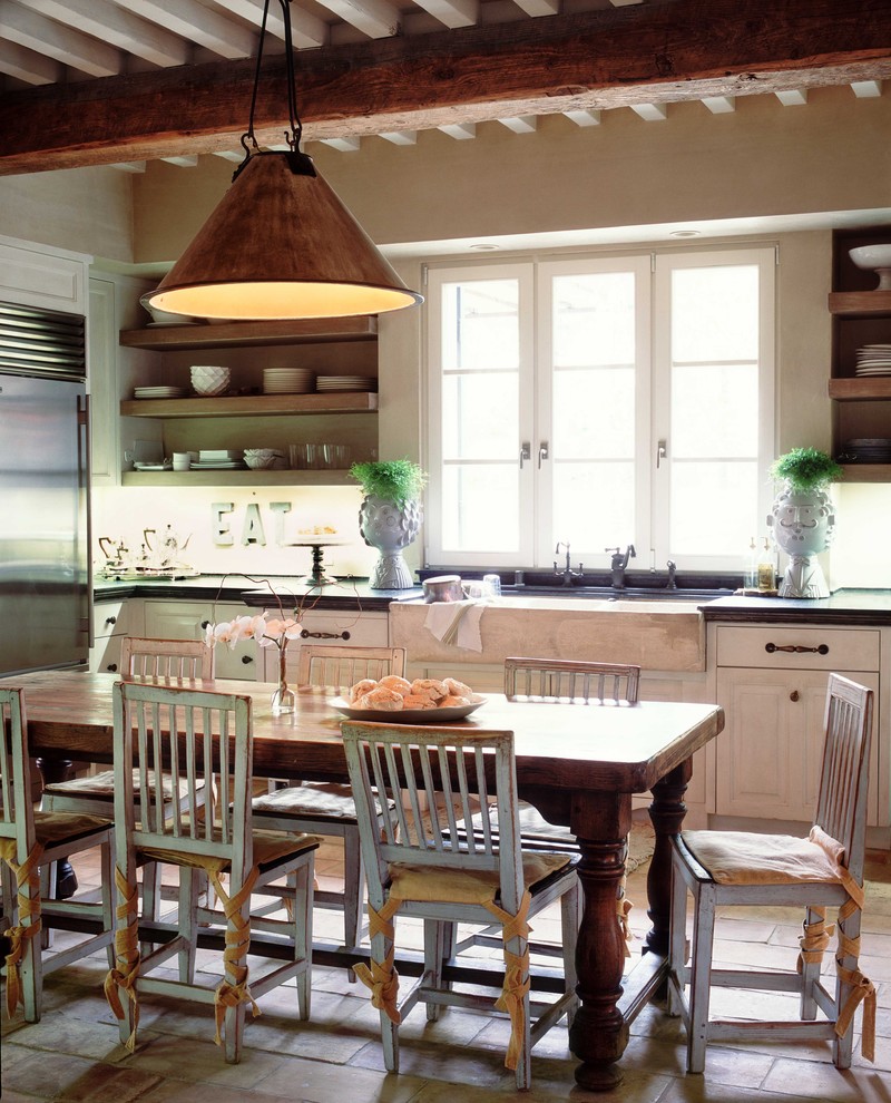 Design ideas for a country kitchen in Orange County with a farmhouse sink.