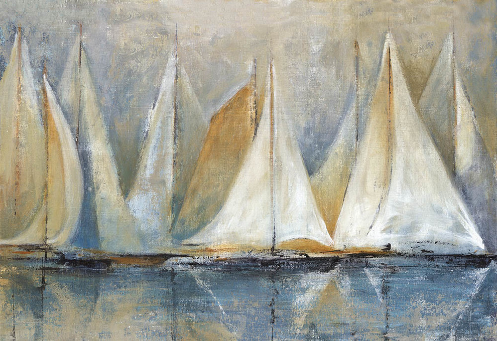 "Sailboats On Water" Canvas Wall Art, 32"x48", Unframed