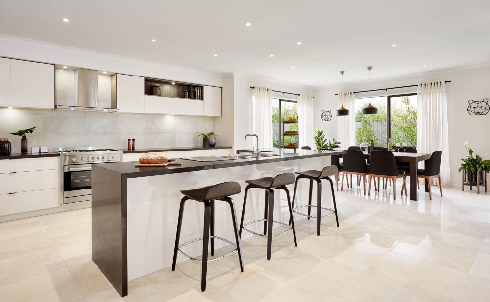 Large contemporary kitchen in Melbourne.