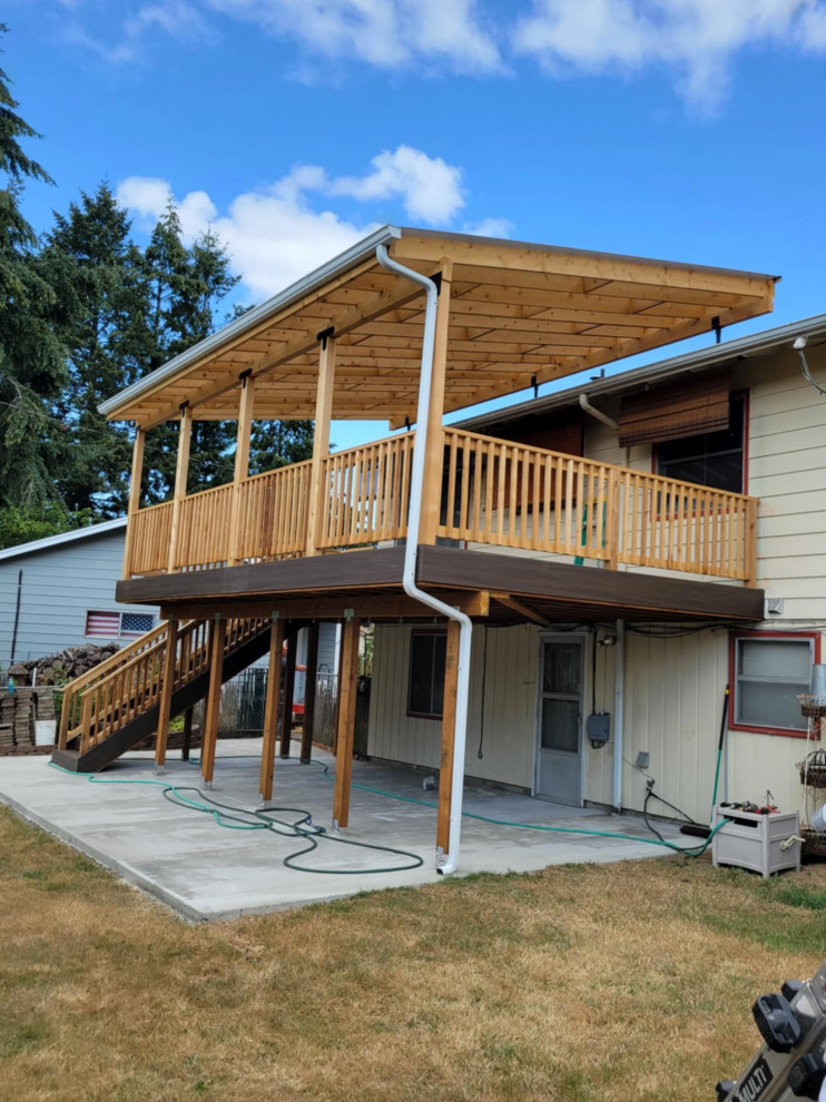 Composite deck with clear polycarbonate on it