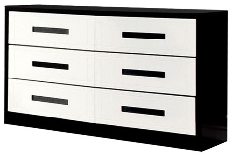 Perpetual Designed Wooden Dresser White And Black Contemporary