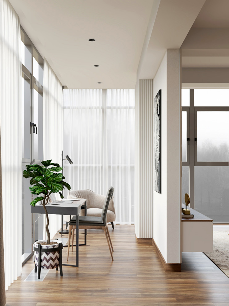 Современная городская квартира с панорамным остеклением в стиле ар-деко