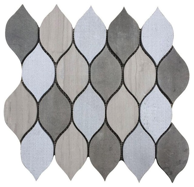 Soft Harmony Feathers 12 X12 Marble Mosaic