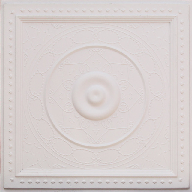 24 X24 D221 Pvc White Matte Faux Tin Ceiling Tiles Glue Up Or