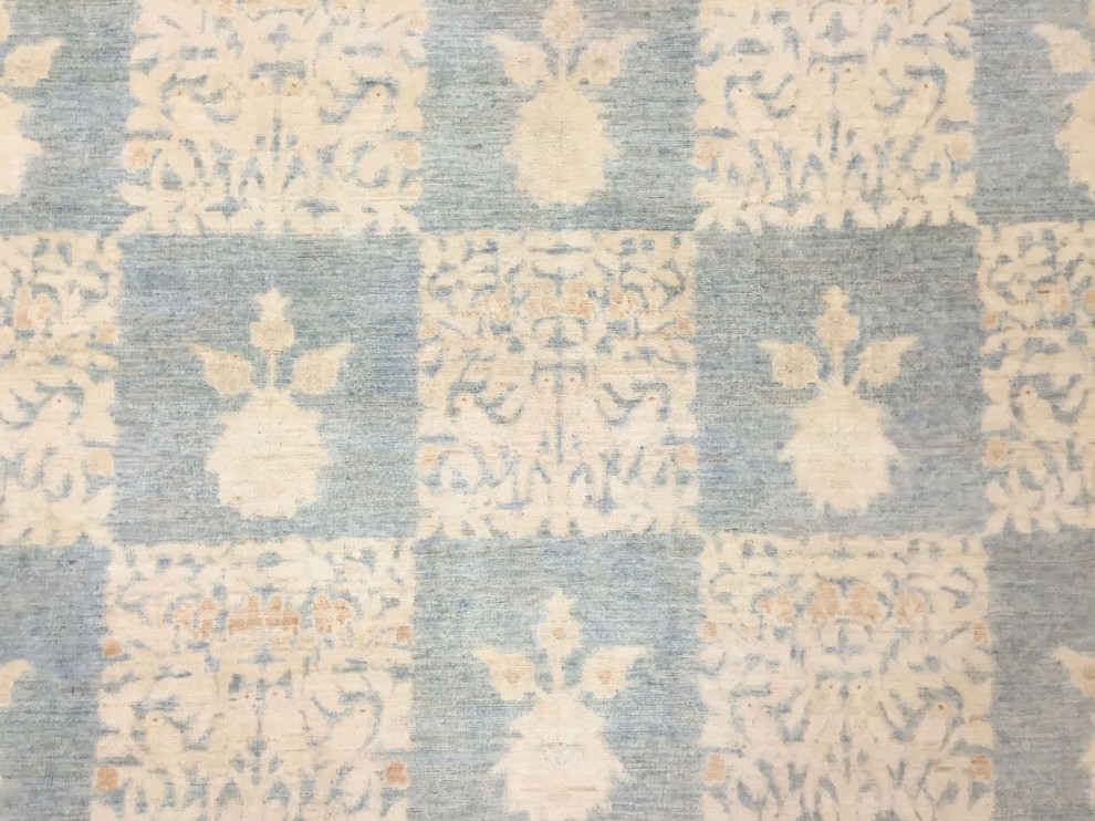 Faded Peshawar Ansley Light Blue/Light Blue Rug, 8'10x11'9, 8'10 x 11'9