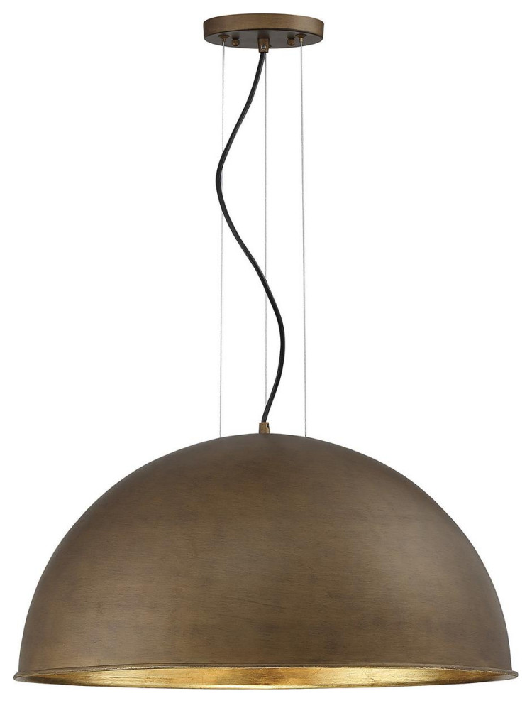 Savoy House 7-5014-3-84 Sommerton 3 Light Pendant in Rubbed Bronze w/ Gold Leaf