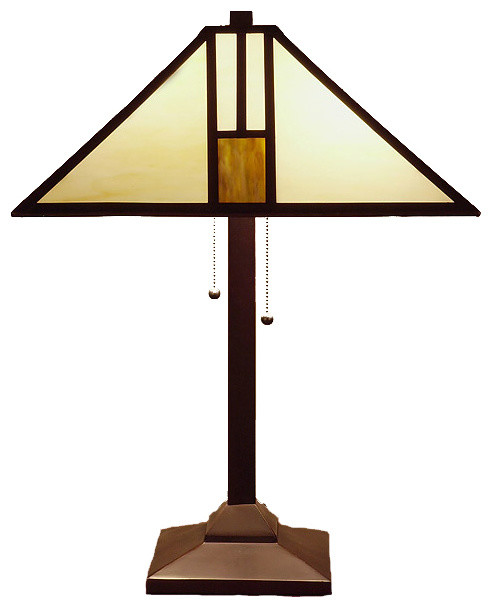Tiffany Style White Mission Style Table Lamp Craftsman Table
