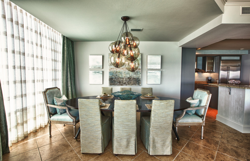 Beachfront Contemporary Coastal Condo - Beach Style - Dining Room ...