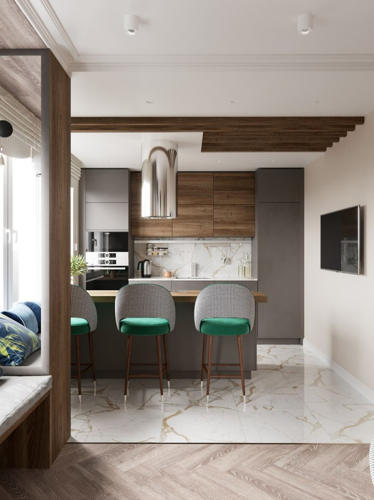 Дизайн интерьера квартиры в современном стиле в ЖК «Царская столица», 107 кв.м.