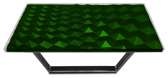 Modern Triangles Coffee Table, Green, W: 27.5”, 70cm X L: 55.1”, 140cm