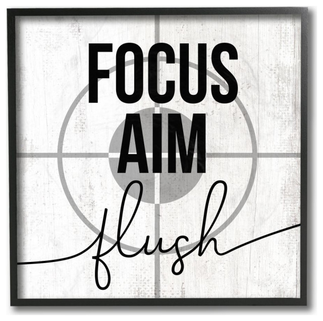 Focus Aim and Flush Target Practice Bathroom Sign12x12