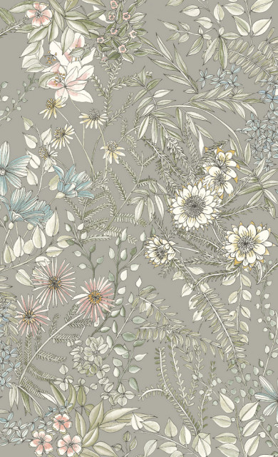 Full Bloom Beige Floral Wallpaper Bolt