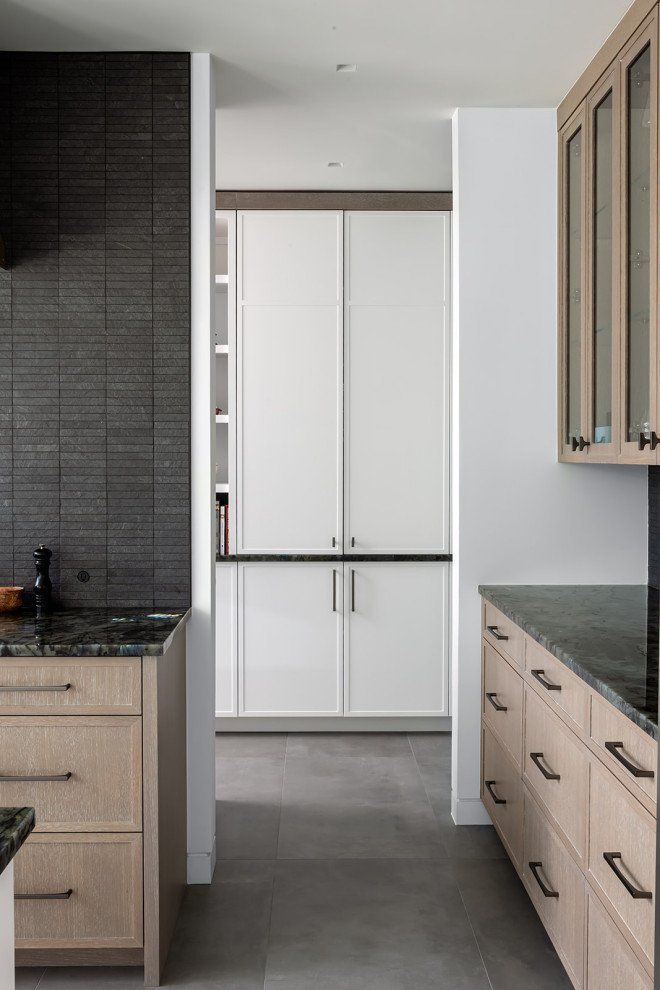 Example of a minimalist kitchen design in Tampa