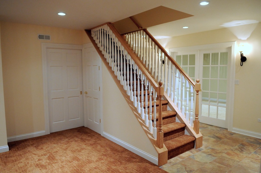 Staircase - transitional staircase idea in Chicago