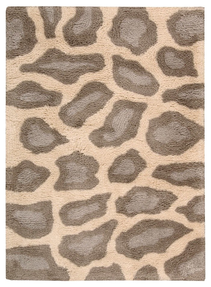 Nourison Splendor Beige Shag Area Rug, 7'6"x9'6" Contemporary Area Rugs by Peykar Rugs