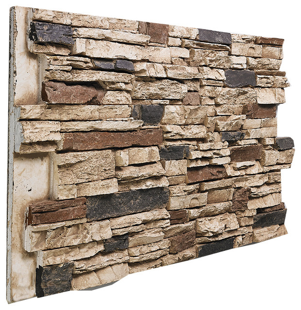 Deep Stacked Stone Wall Panel, Aspen Traditional Siding And Stone