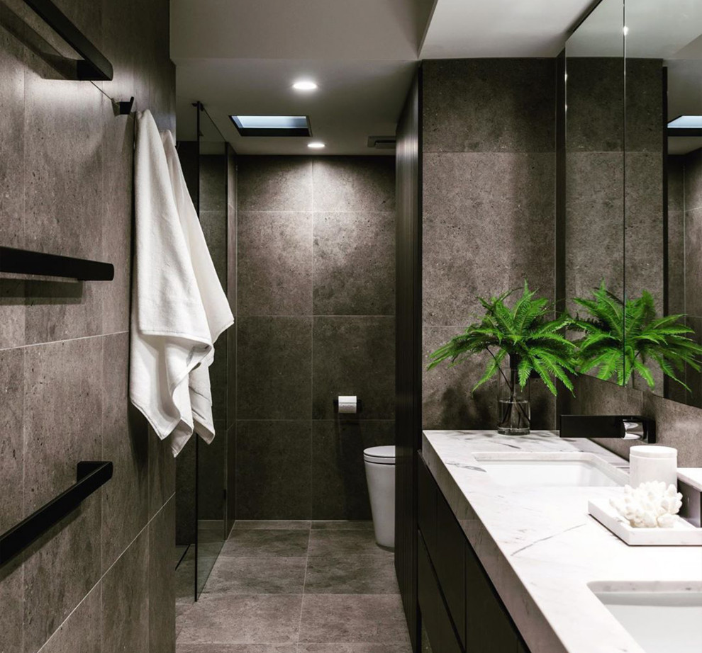 Dark & Modern Bathroom Design Modern Gold Coast Tweed by Wilson & Bradley Houzz