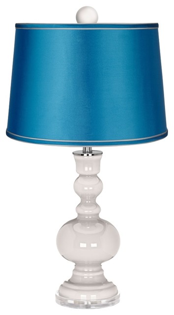 Smart White Apothecary Lamp-Finial and Turquoise Shade