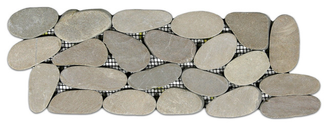 Sliced Java Tan Pebble Tile Border