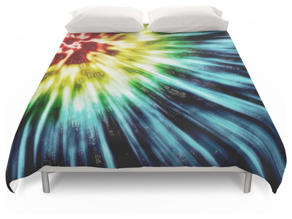 Abstract Dark Tie Dye Duvet Cover Contemporary Duvet Covers