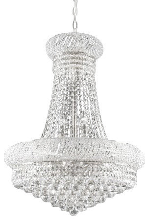 New French Empire Crystal Silver Chandelier