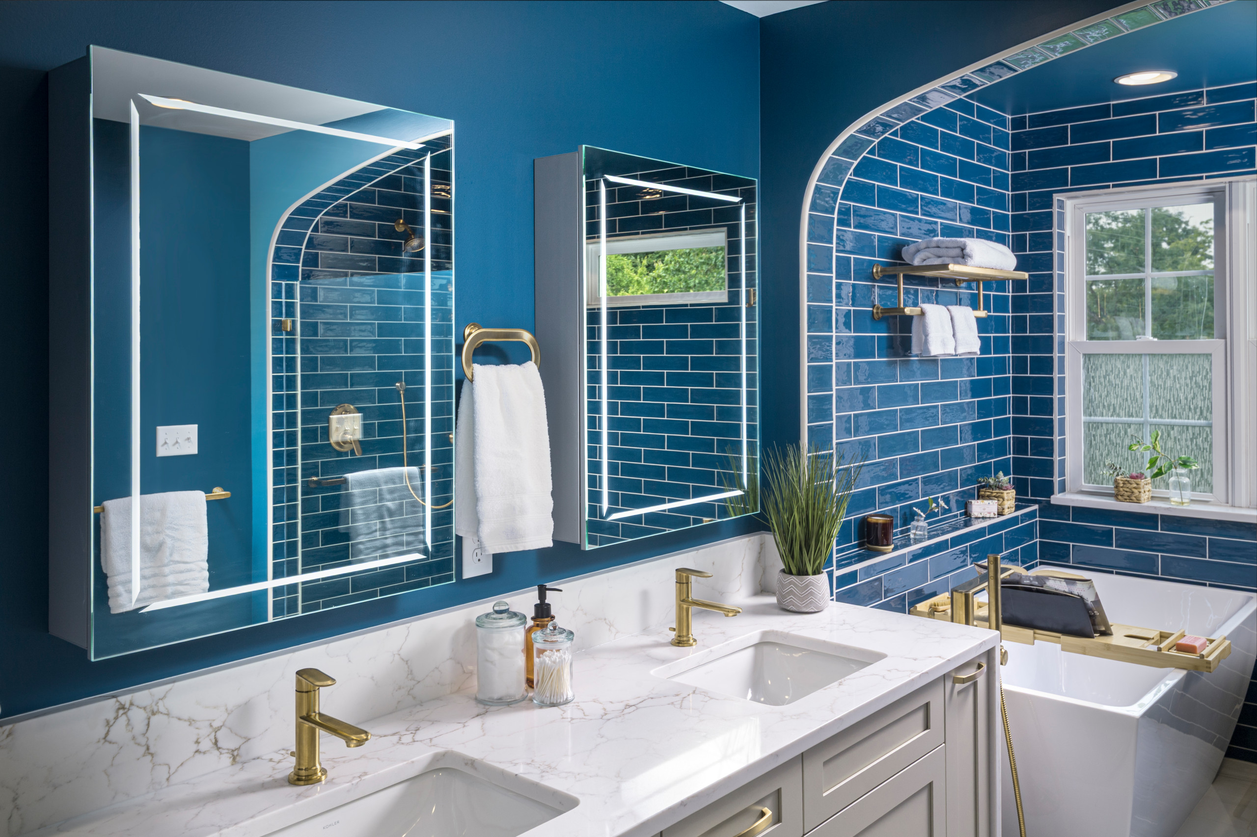 Beyond Beige - A Bold Blue Master Bath Transformation in Harrisburg, PA