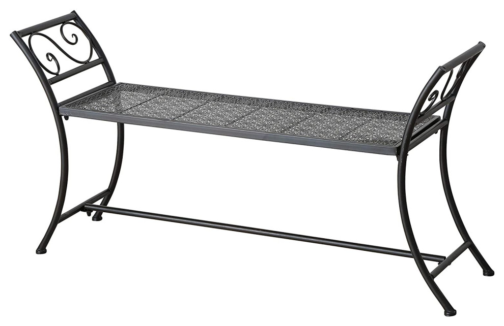 Metal Garden Bench Mediterranean Outdoor Benches by Whole House