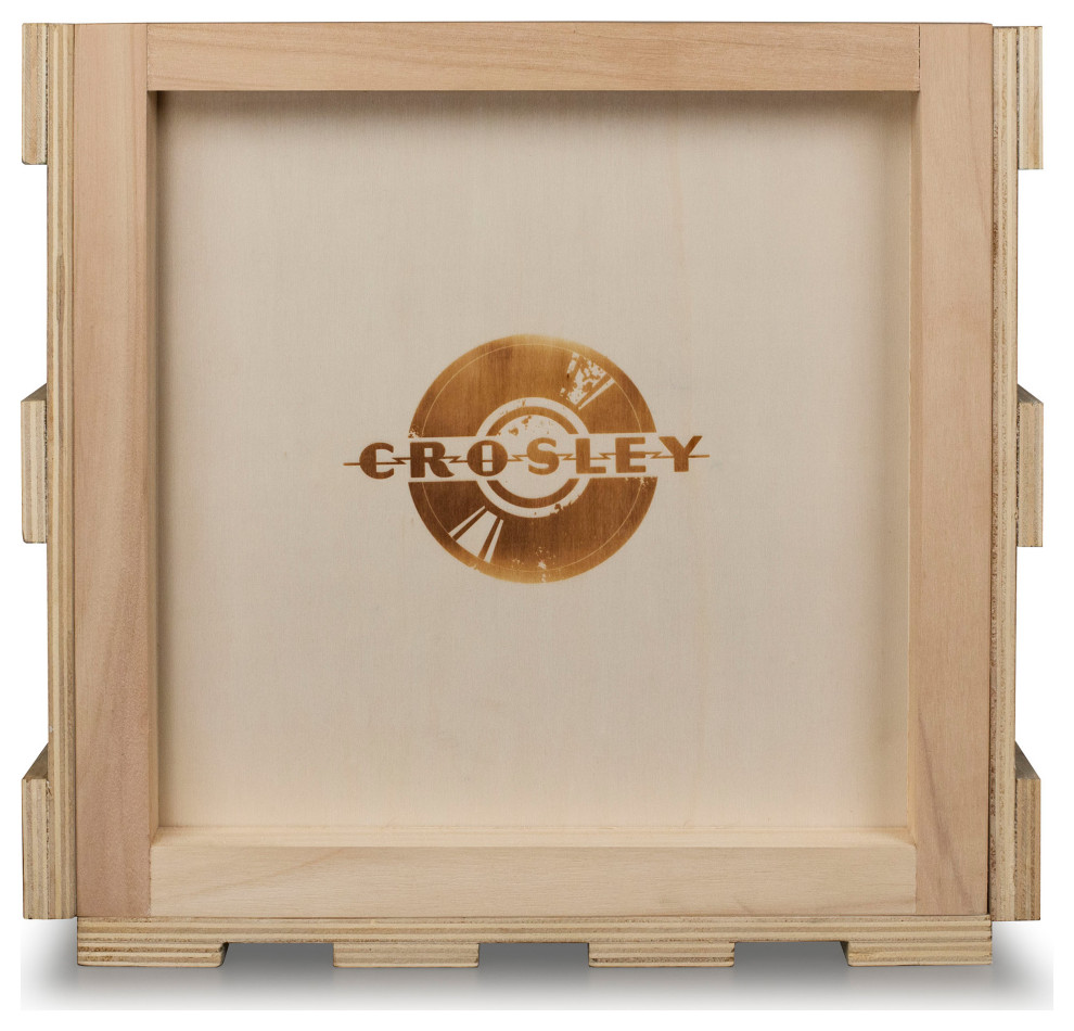 Stackable Record Storage Crate, Natural Transitional Storage Bins