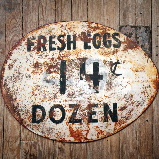 Vintage Style Metal Egg Sign