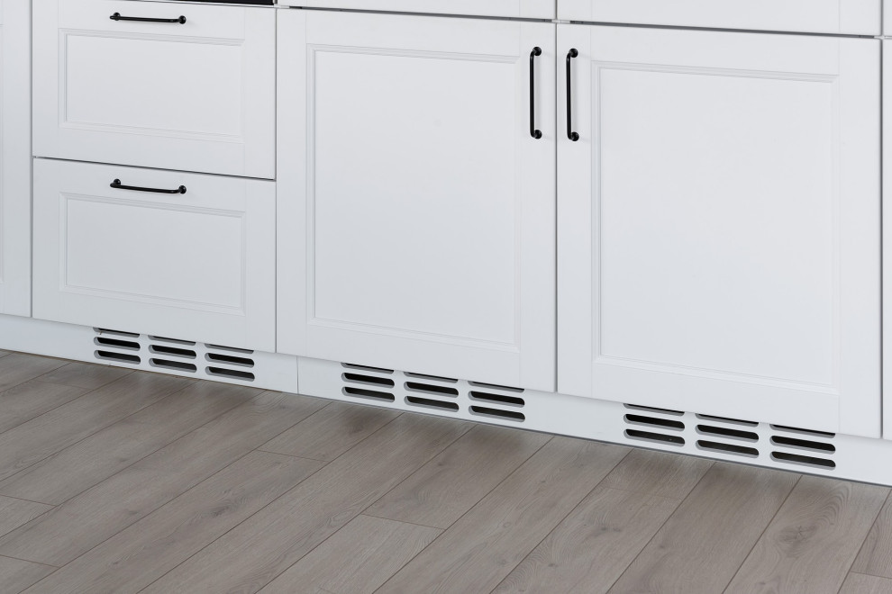 Кухня в скандинавском стиле для бревенчатого дома