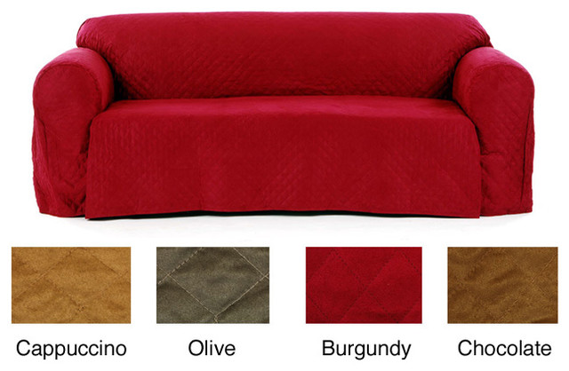Quilted Micro Suede Sofa Slipcover