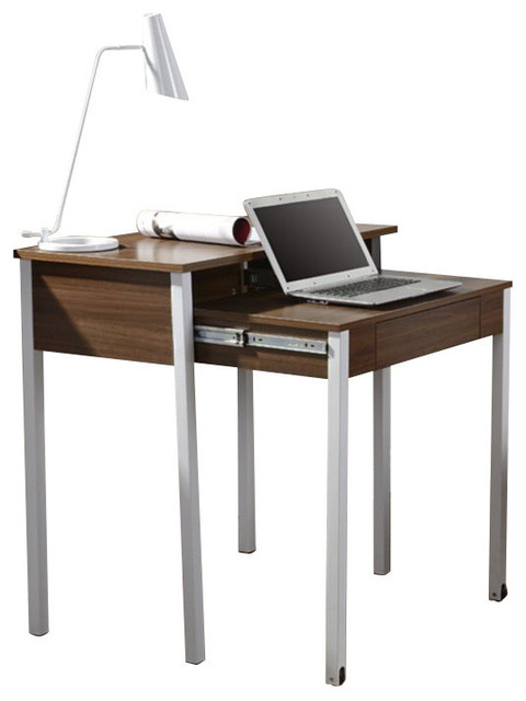 Techni Mobili Retractable Student Desk With Storage In Walnut