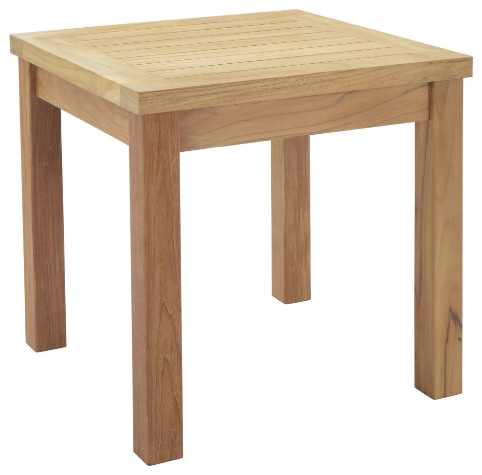 Marina Outdoor Patio Teak Side Table EEI1155NAT Transitional