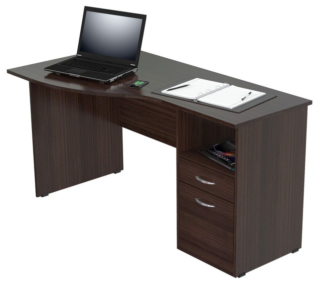 Inval Curved Top Writing Desk Espresso Wengue