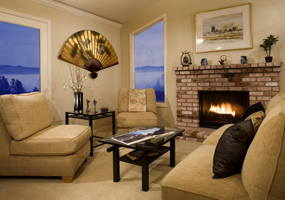 This is an example of an asian living room in San Francisco.