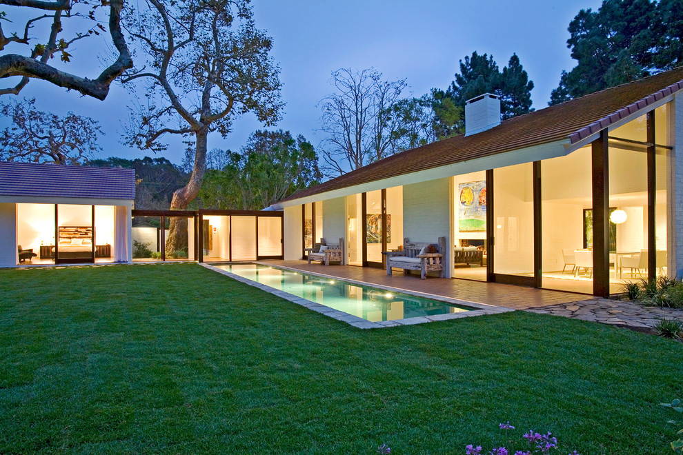 Design ideas for a midcentury lap pool in Los Angeles.
