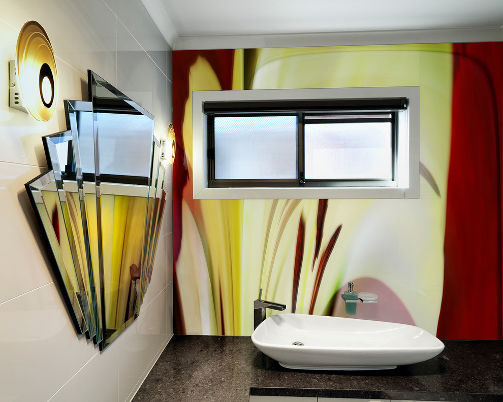 Bathroom feature - VR Art Glass printed glass wall - Contemporary ...
