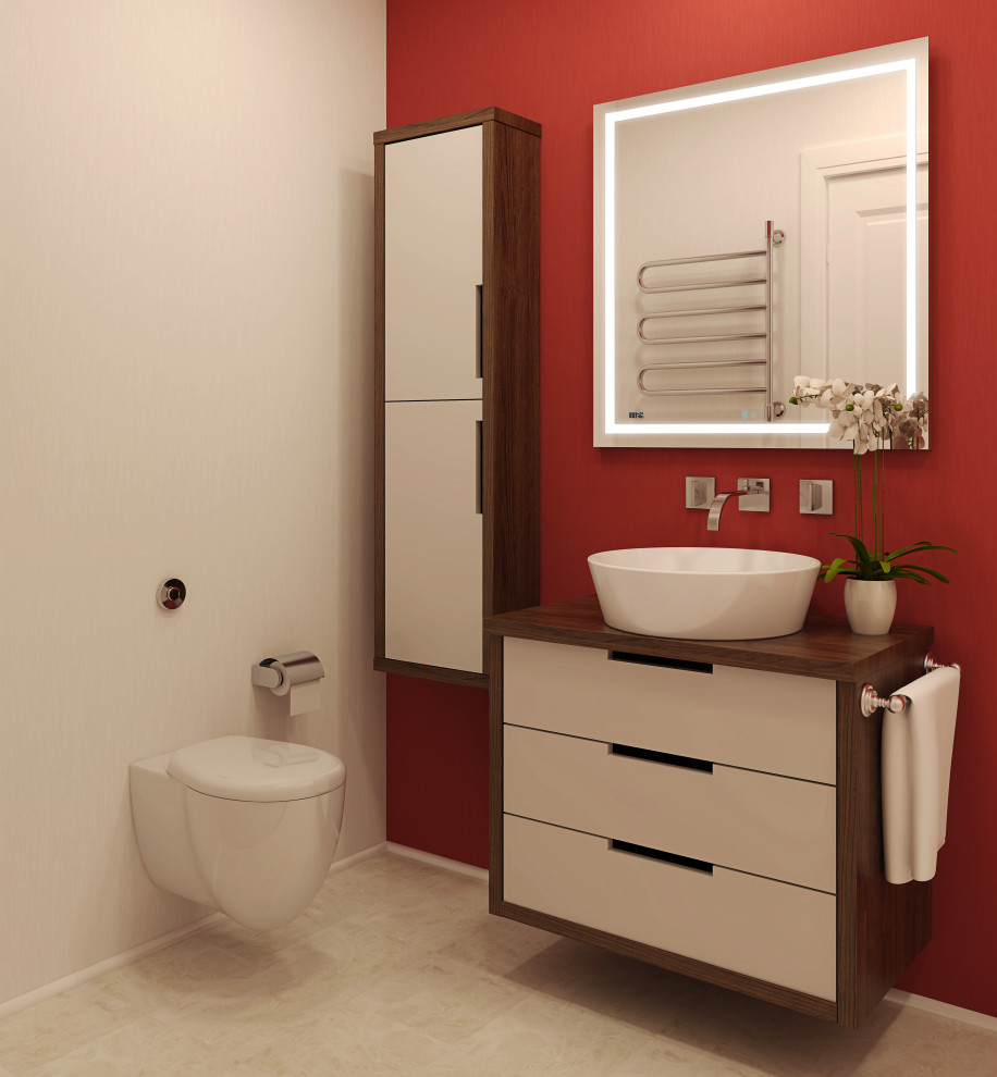 Идея дизайна: большая главная ванная комната в современном стиле