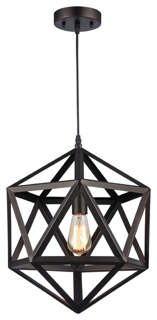 Chloe Lighting Osbert Industrial Oil Rubbed Bronze 1 Light Pendant