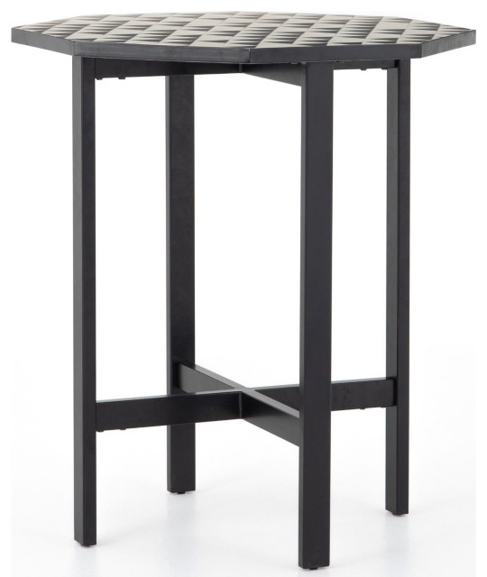 Troy Black and White Outdoor Bar Table Contemporary Outdoor Pub And